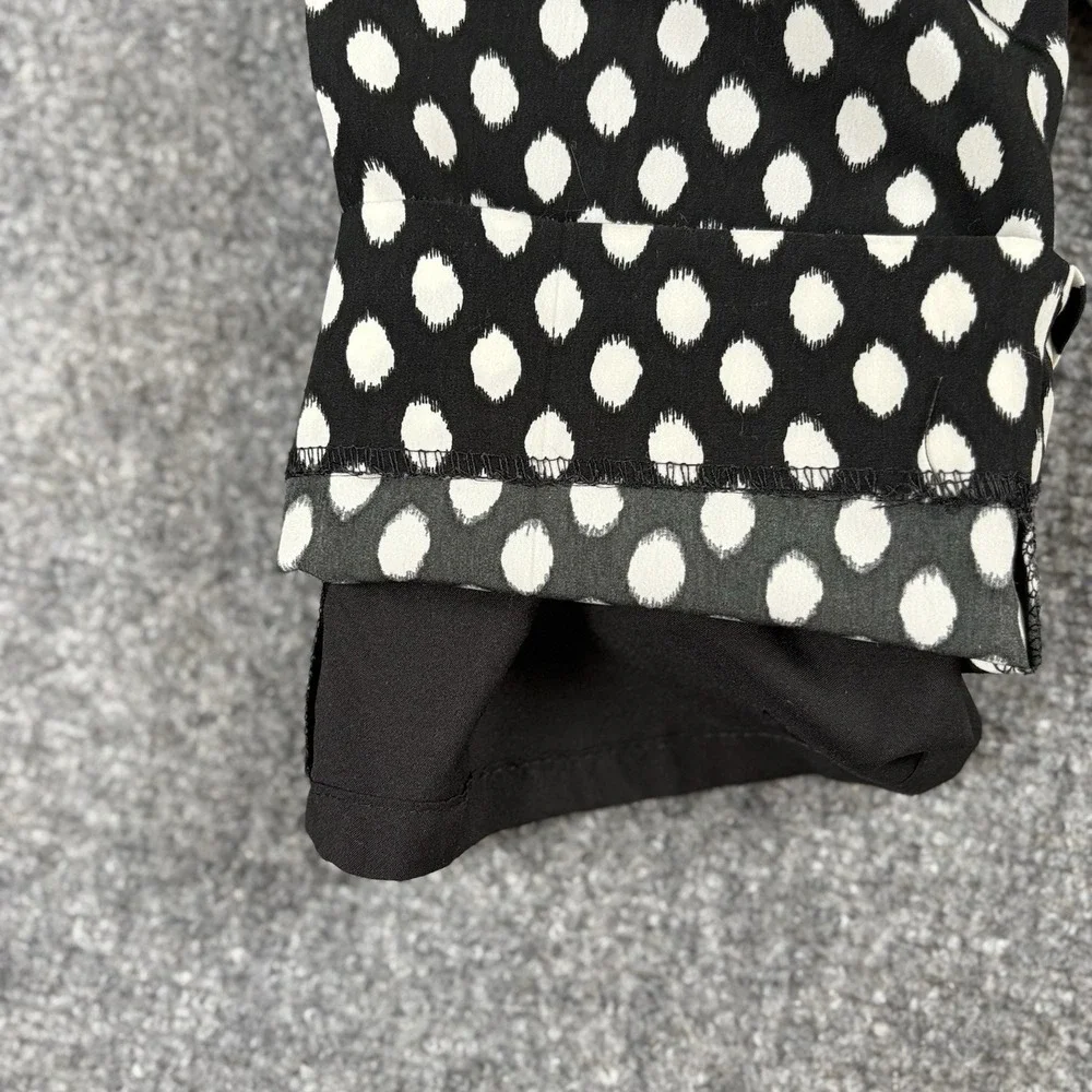 Banana Republic Pants Women 6 Black White Polka‎ Dot Soft Camden Classic Preppy